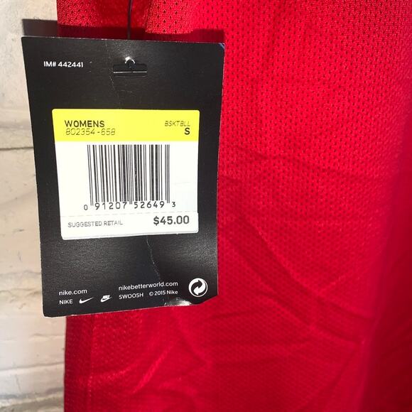 NIKE Women's Dri-Fit Basketball Athletic Tank Top Red/White Size Small NWT - Picture 7 of 7